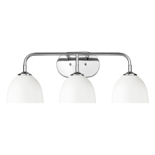 Golden 6956-BA3 CH-WHT - Yep by Golden Lighting Zoey 3-light Vanity in Chrome and Matte White shade